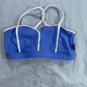 Tiger Friday Grace Crop Top Adult Small Freesia Blue White Trim Strappy Dance